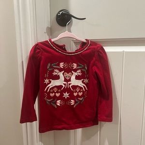 2T Toddler Girl three-piece holiday set. One top with two bottoms.